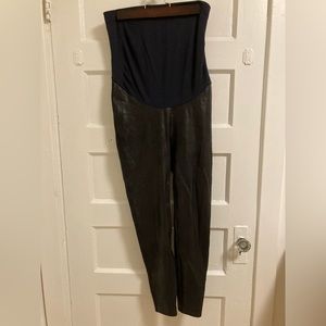 Spanx faux leather maternity leggings